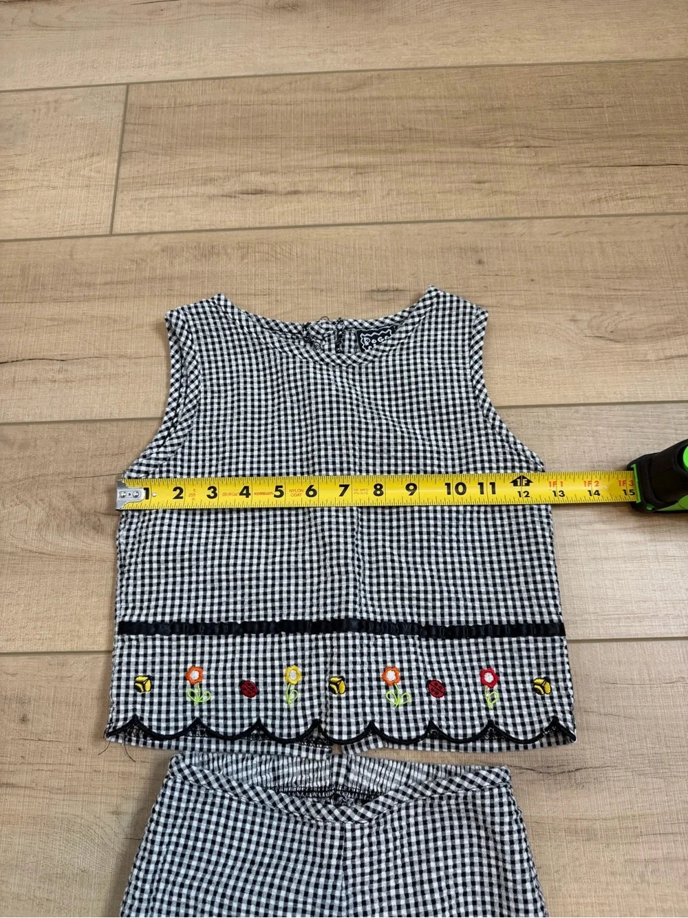 Vintage Pogo Club Gingham Matching Set Embroidered Floral Cottagecore Girls 7/8